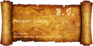 Merger Itala névjegykártya
